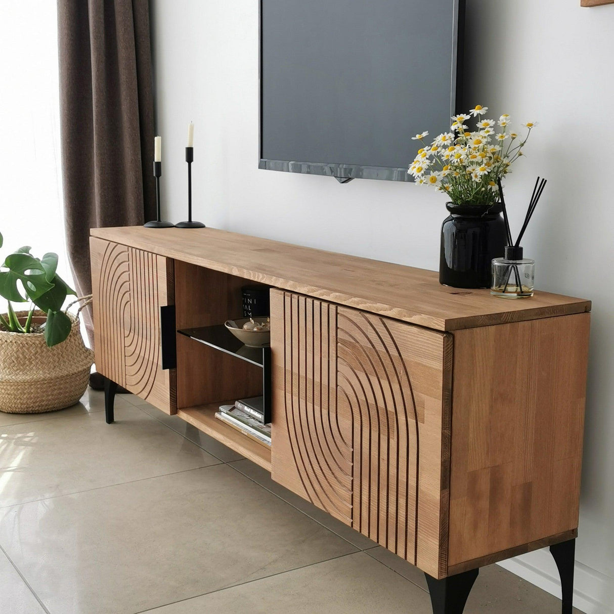 Comoda TV Lidya - Oak, Stejar, 40x30x150 cm