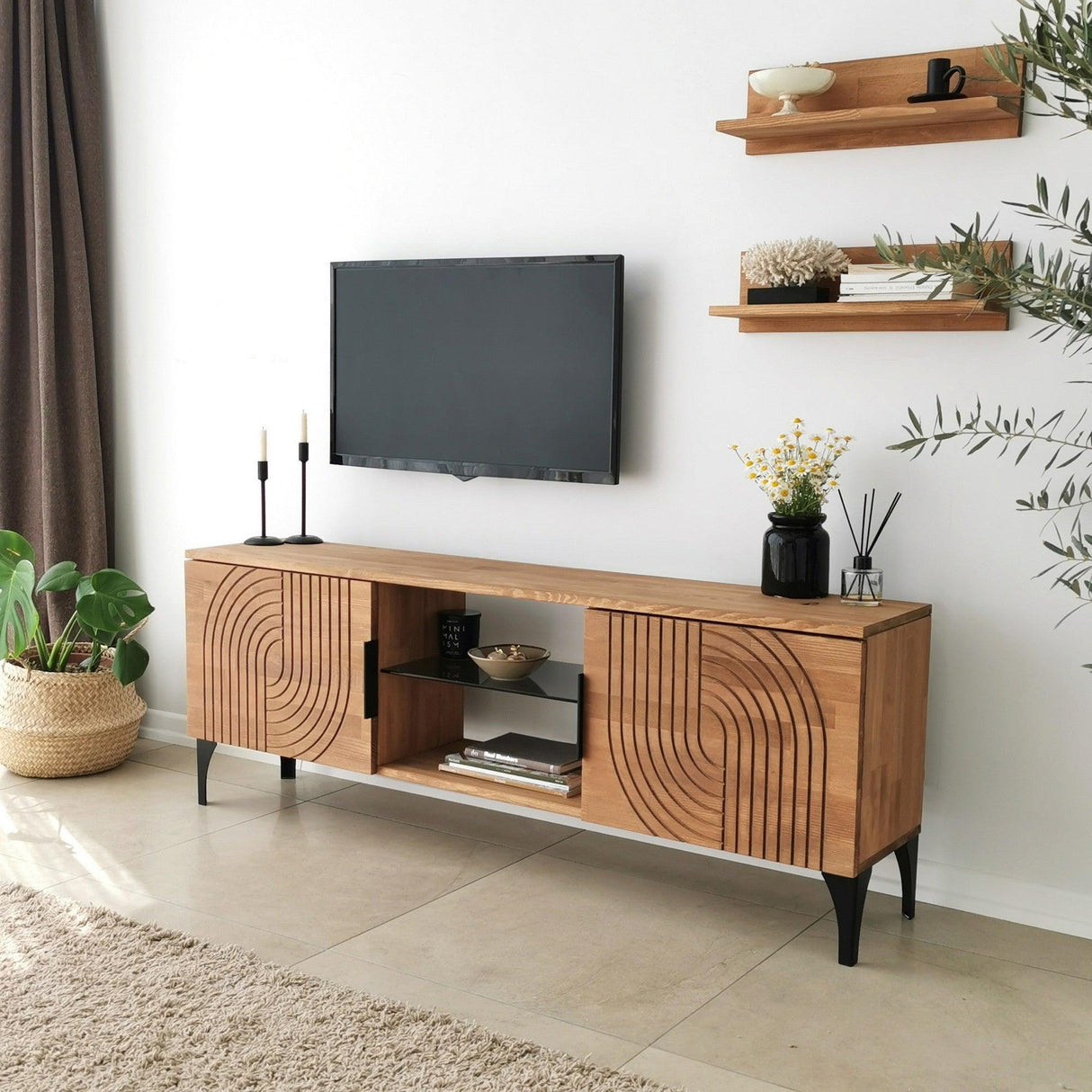 Comoda TV Lidya - Oak, Stejar, 40x30x150 cm