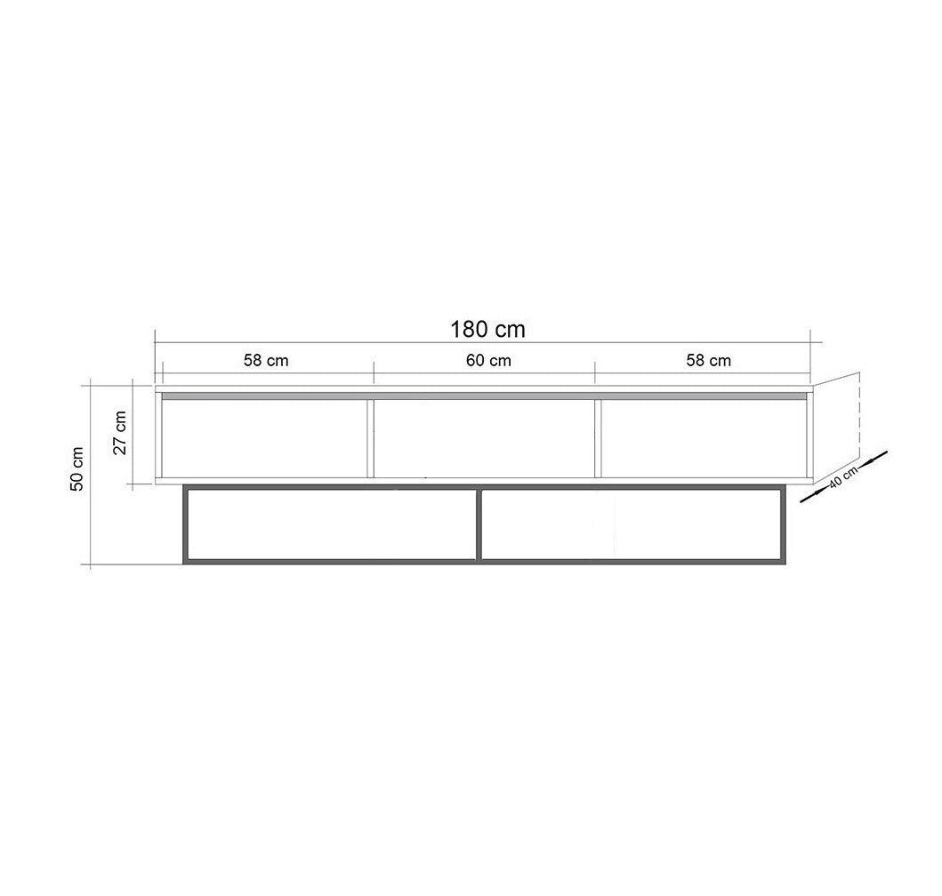 COMODA TV Milo 180, Nuc, 180x50x40 cm