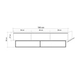 COMODA TV Milo 180, Nuc, 180x50x40 cm