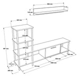 COMODA TV NB2-AG, Stejar, 30x100x160 cm