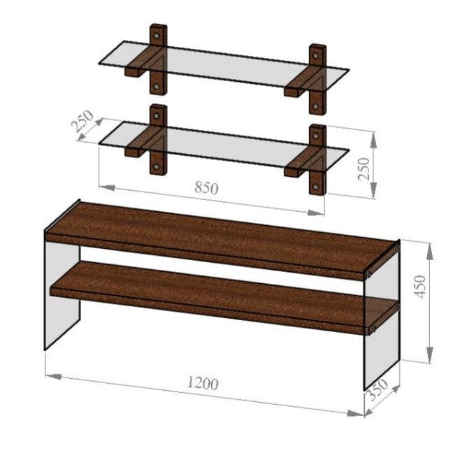 Comoda TV Niagara Dark TV105, Nuc, 35x45x120 cm