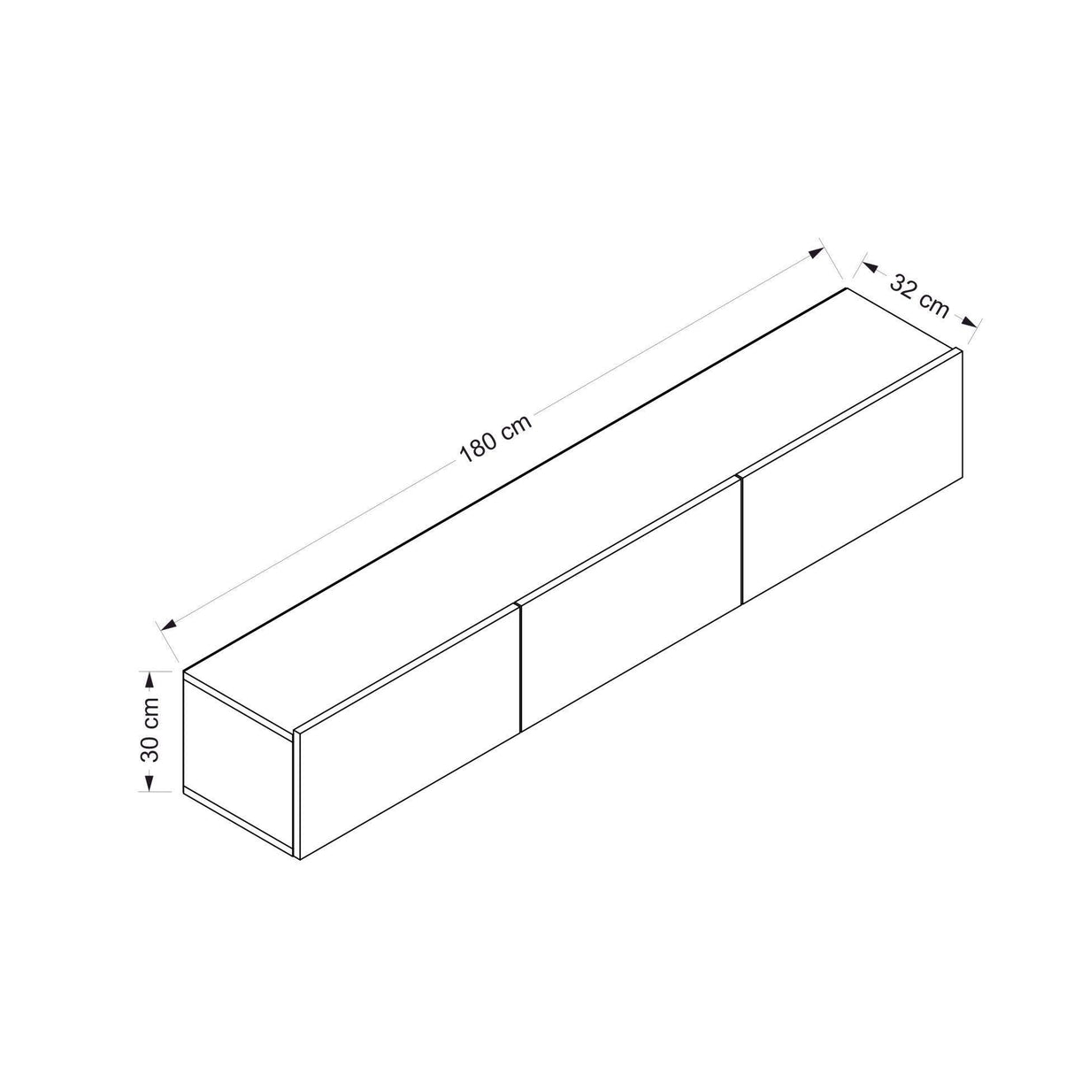 Comoda TV Rigel - Walnut, Nuc, 180x30x32 cm