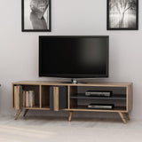 Comoda TV Rilla, Gri, 150x48x35 cm