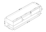 Comoda Tv Sabit Metal - Lemn, Nuc, 180 x 50 x 40 cm