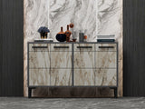 Comoda TV Stria - Anthracite, Marble, Gri, 75x30x120 cm