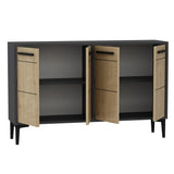 Comoda TV Stria - Anthracite, Sapphire Oak, Gri, 75x30x120 cm