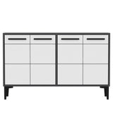 Comoda TV Stria - Anthracite, White, Gri, 75x30x120 cm