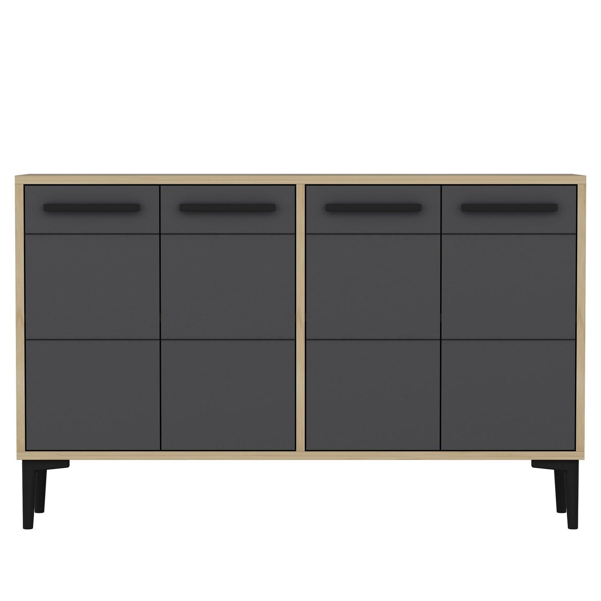 Comoda TV Stria - Sapphire Oak, Anthracite, Stejar, 75x30x120 cm