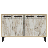 Comoda TV Stria - Sapphire Oak, Marble, Stejar, 75x30x120 cm