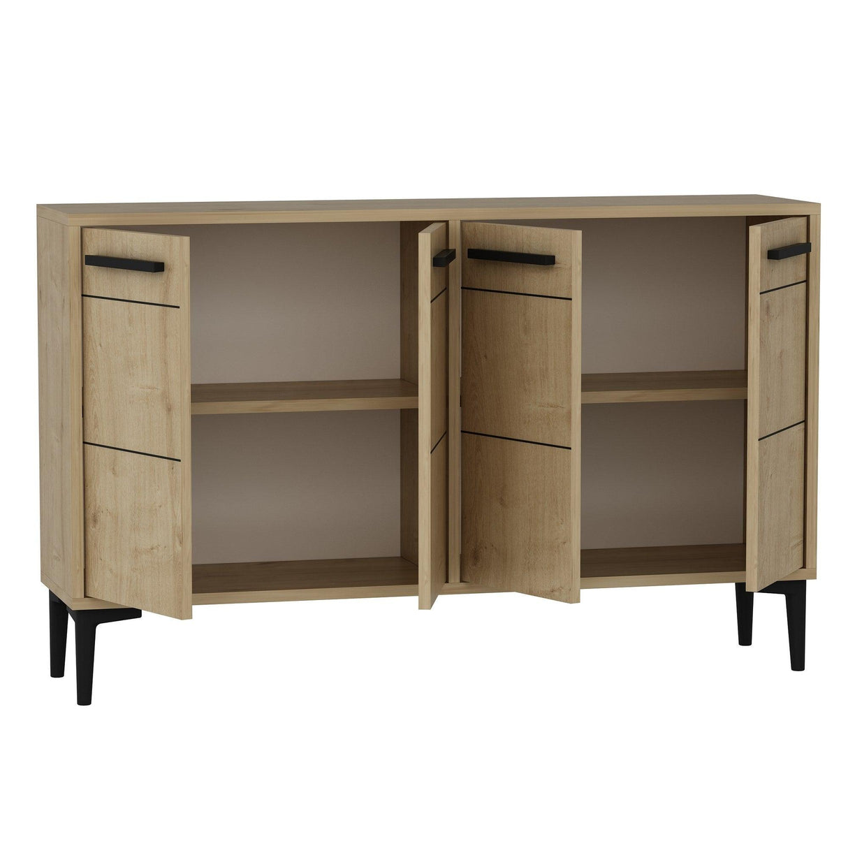 Comoda TV Stria - Sapphire Oak, Stejar, 75x30x120 cm