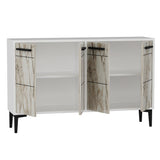 Comoda TV Stria - White, Marble, Alb, 75x30x120 cm