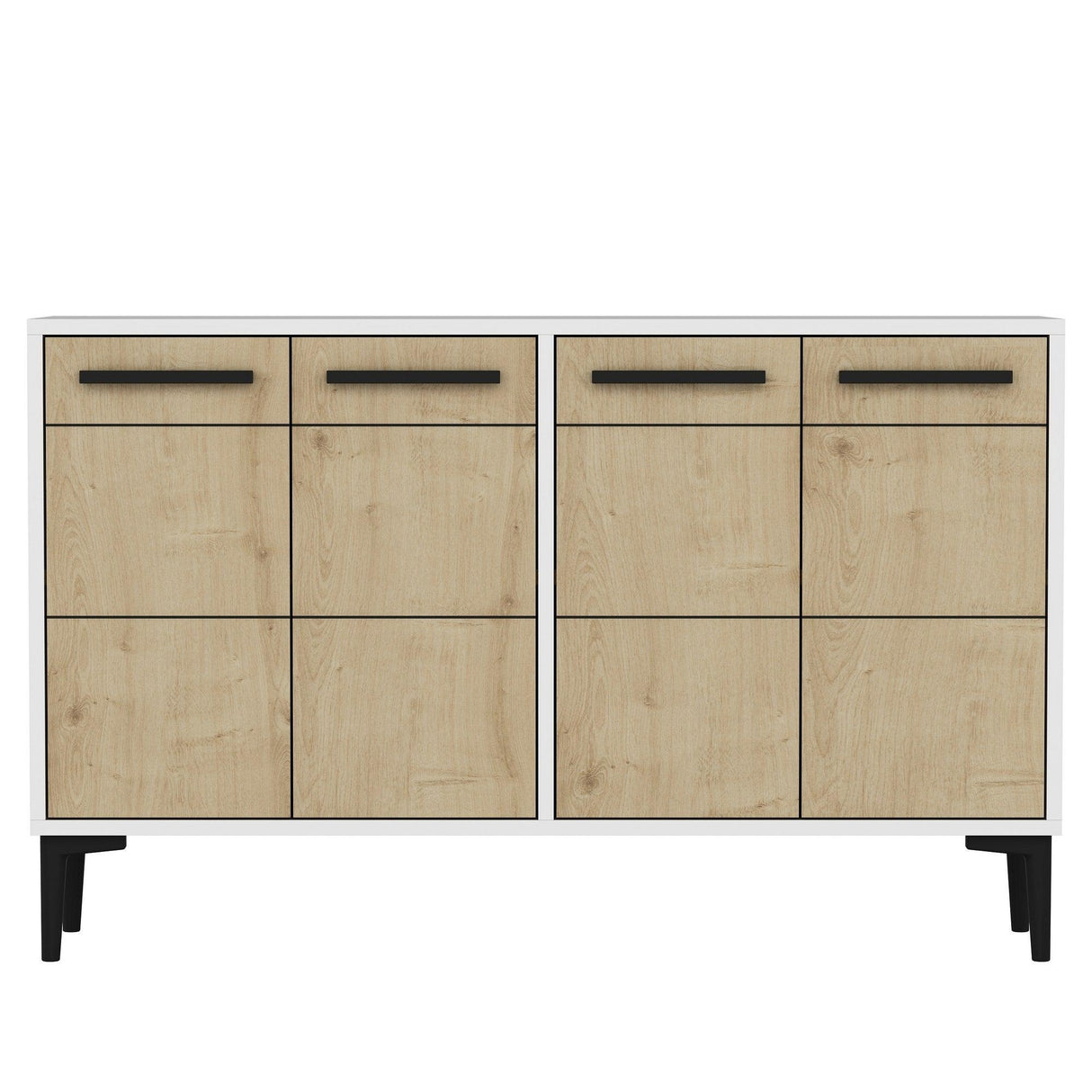 Comoda TV Stria - White ,Sapphire Oak, Alb, 75x30x120 cm