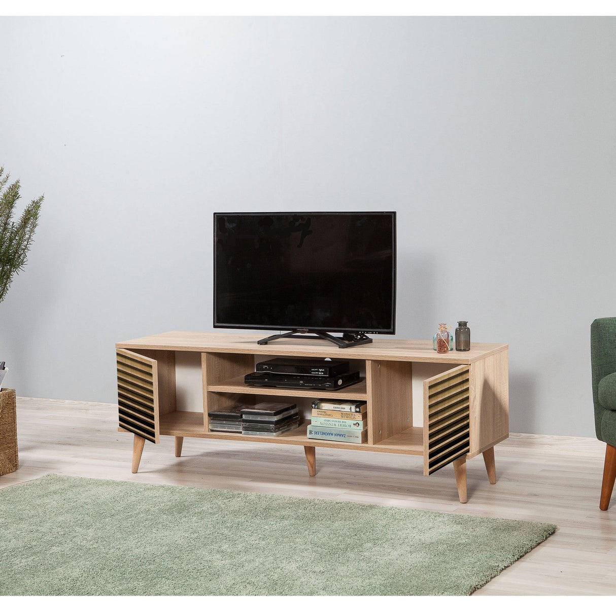 COMODA TV Truva -  TV Stand 11, Stejar Sonoma, 50x40x140 cm