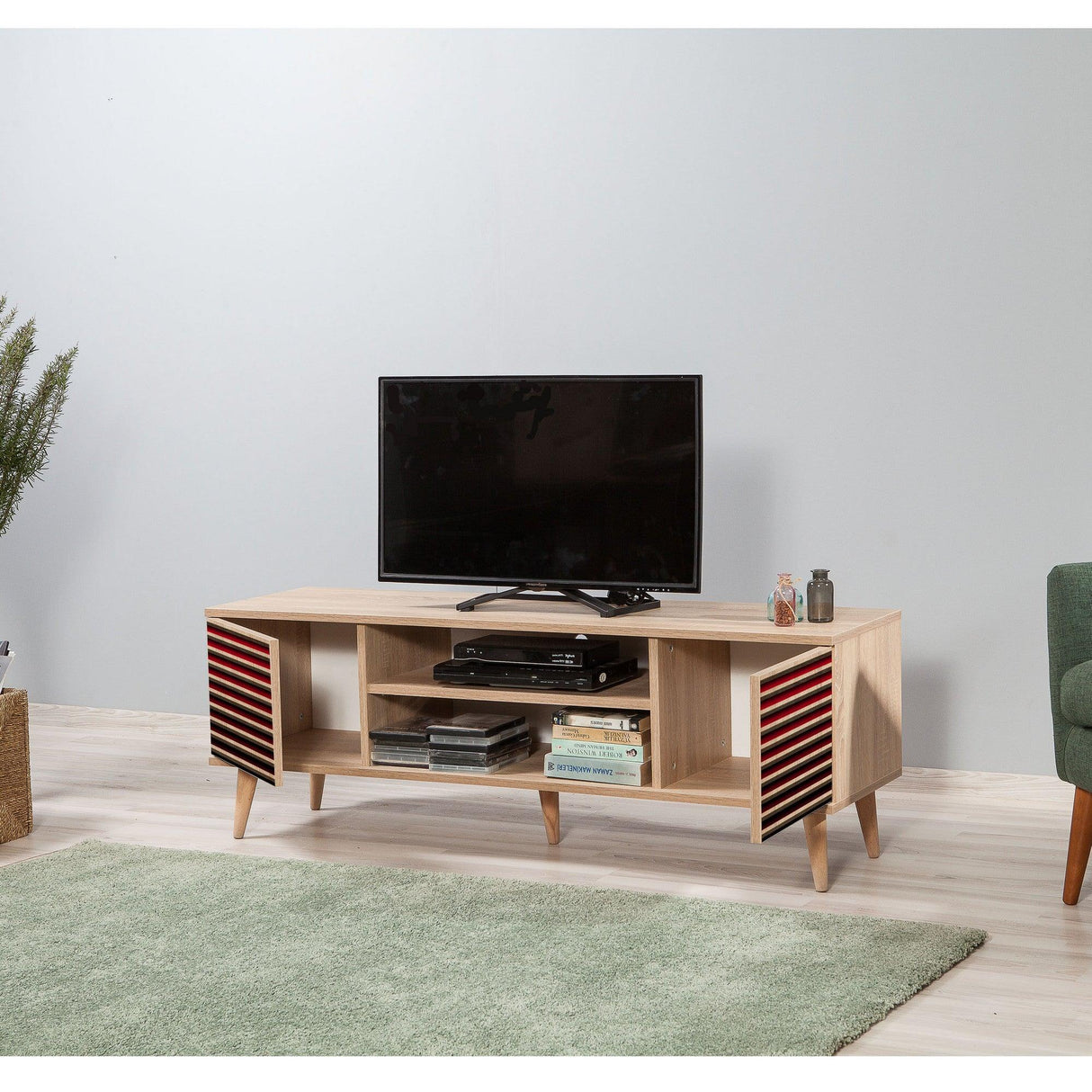 COMODA TV Truva -  TV Stand 12, Stejar Sonoma, 50x40x140 cm