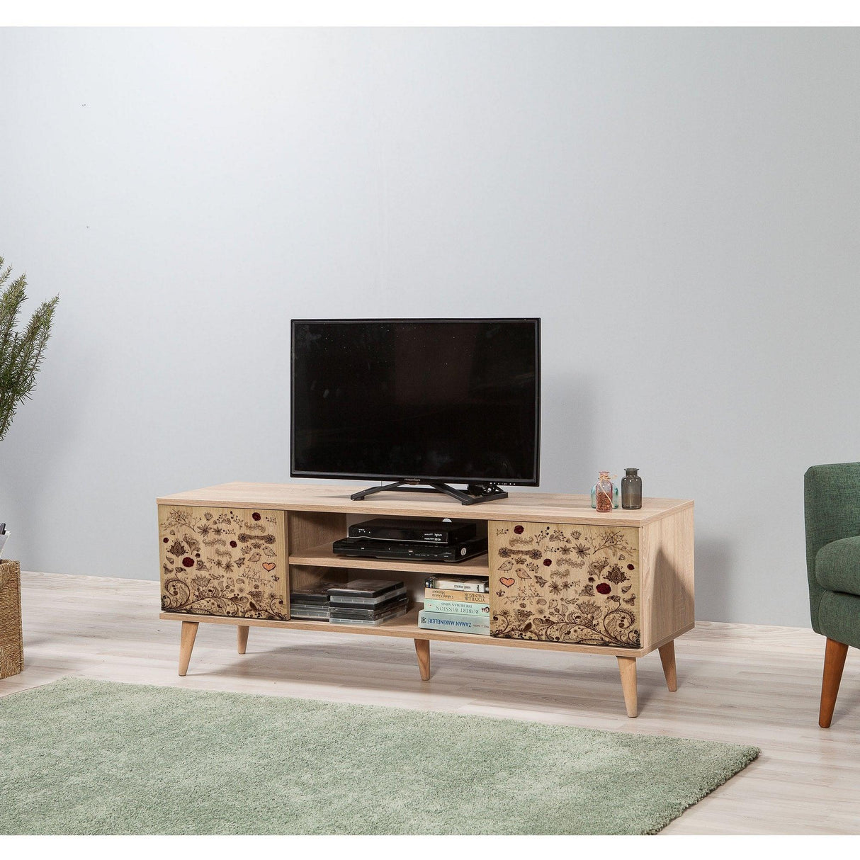 COMODA TV Truva -  TV Stand 7, Stejar Sonoma, 50x40x140 cm