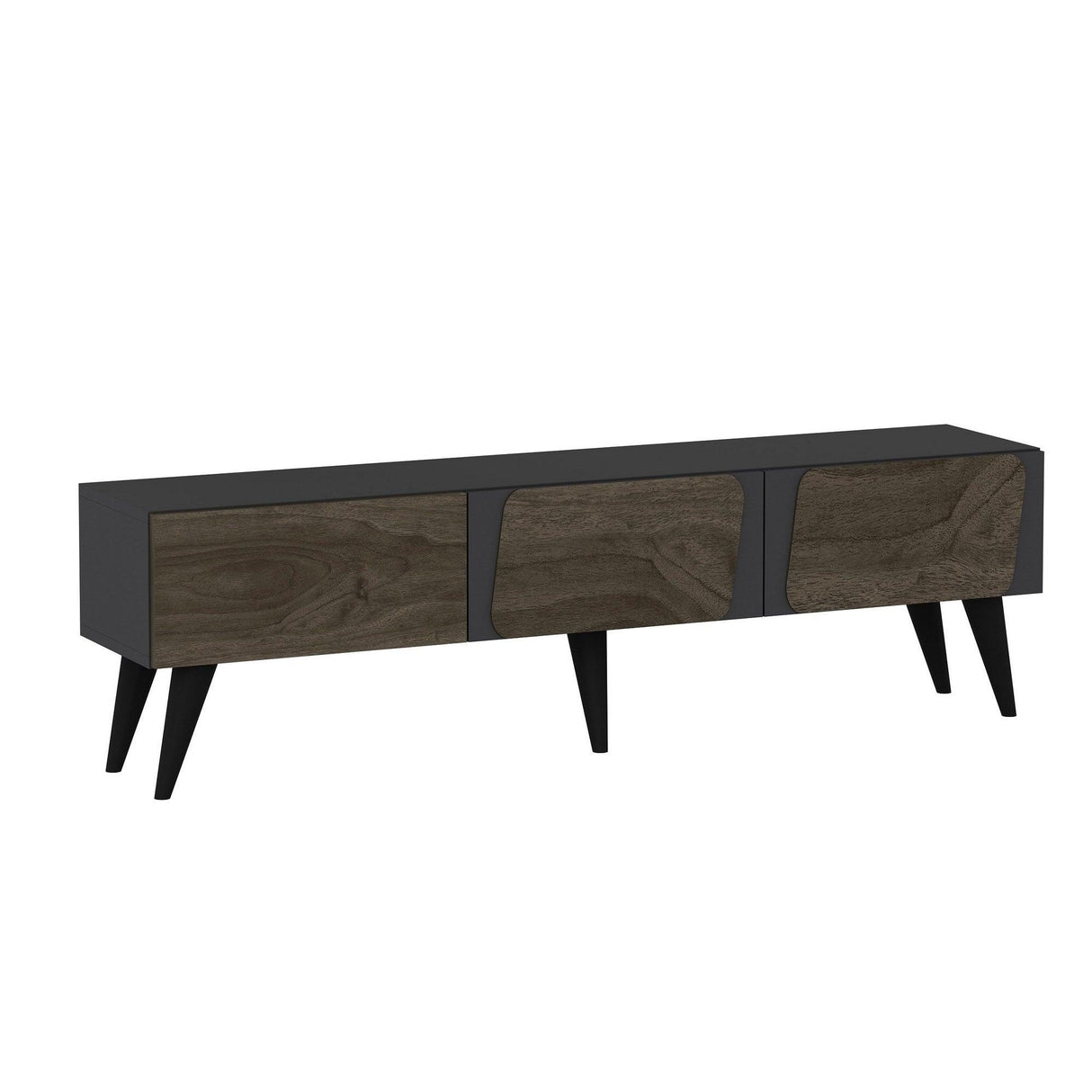 Comoda TV Veas - Anthracite, Walnut, Gri, 43x30x150 cm