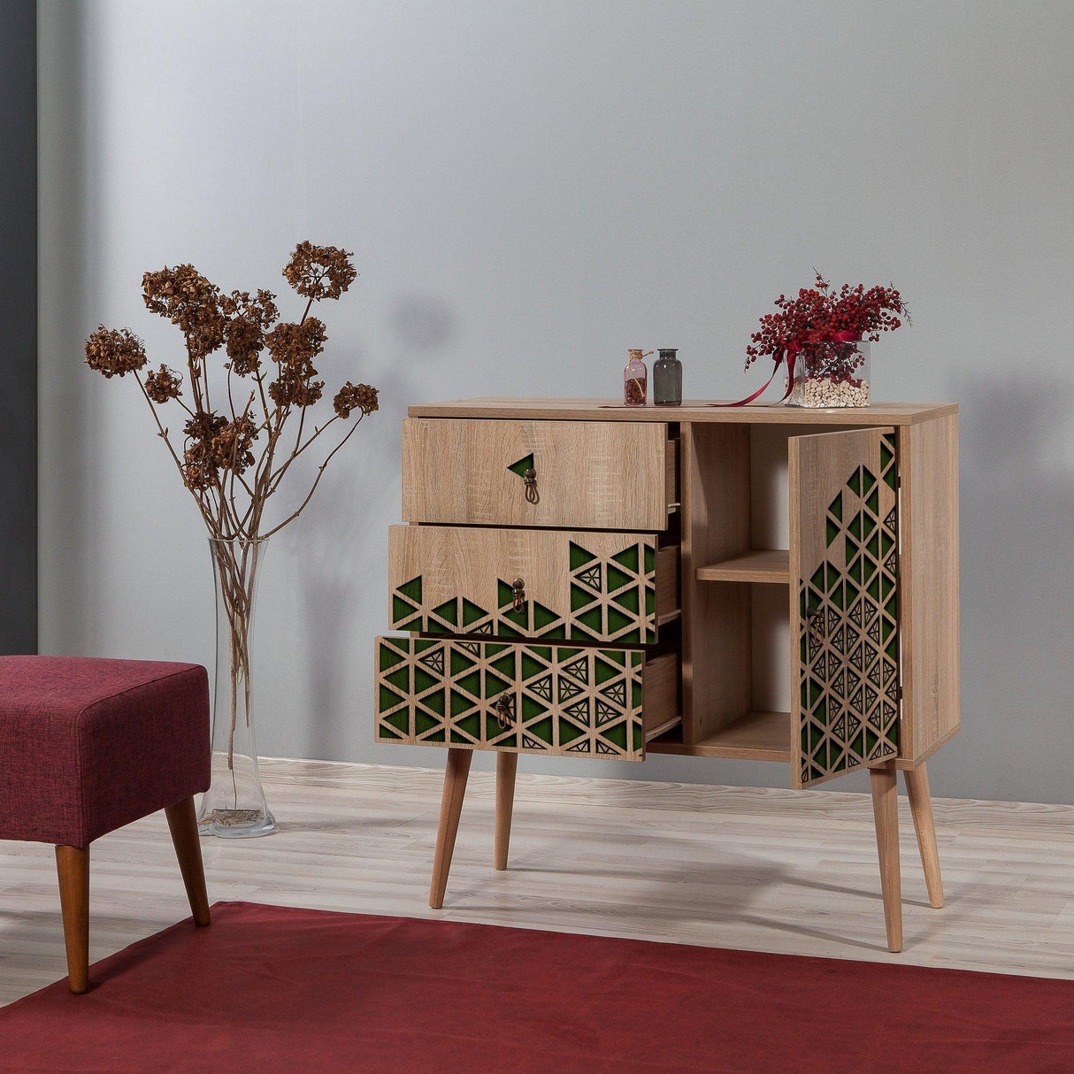 Comoda Verybox - Dresser 2, Stejar Sonoma, 90x40x90 cm