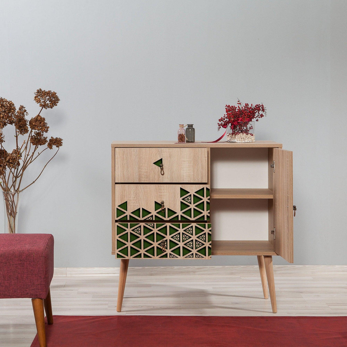 Comoda Verybox - Dresser 2, Stejar Sonoma, 90x40x90 cm