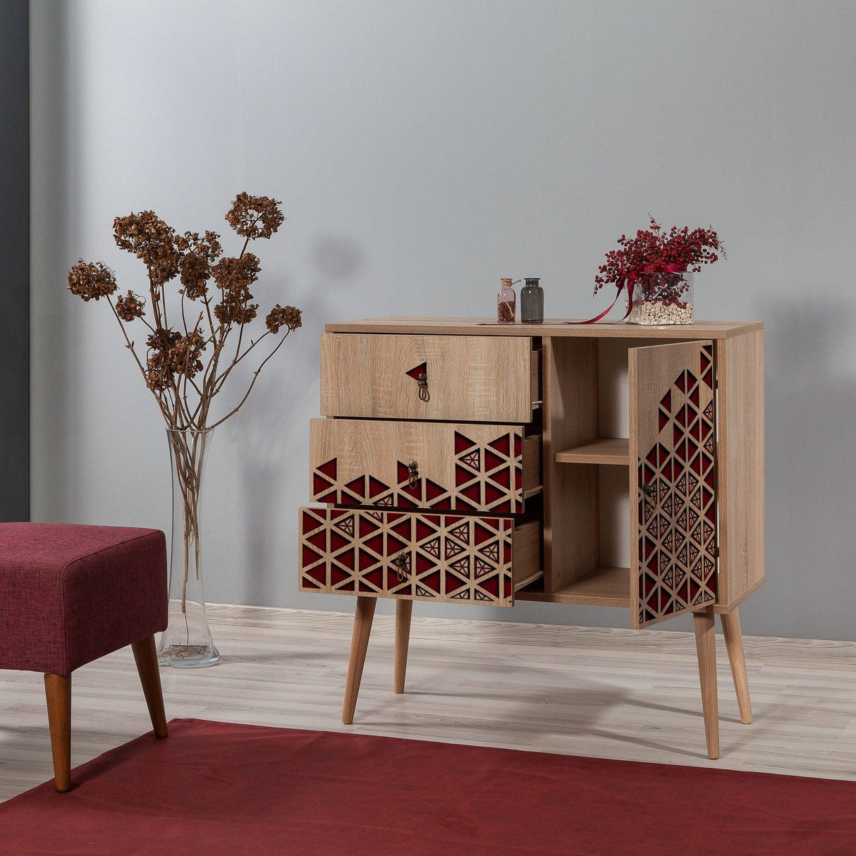 Comoda Verybox - Dresser 3, Sonoma, 90x40x90 cm