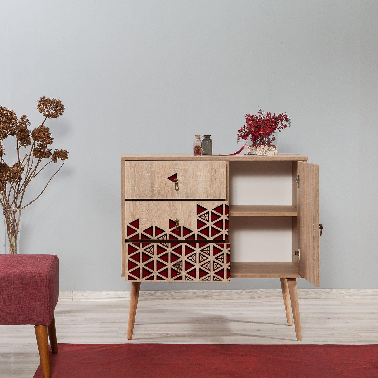 Comoda Verybox - Dresser 3, Sonoma, 90x40x90 cm