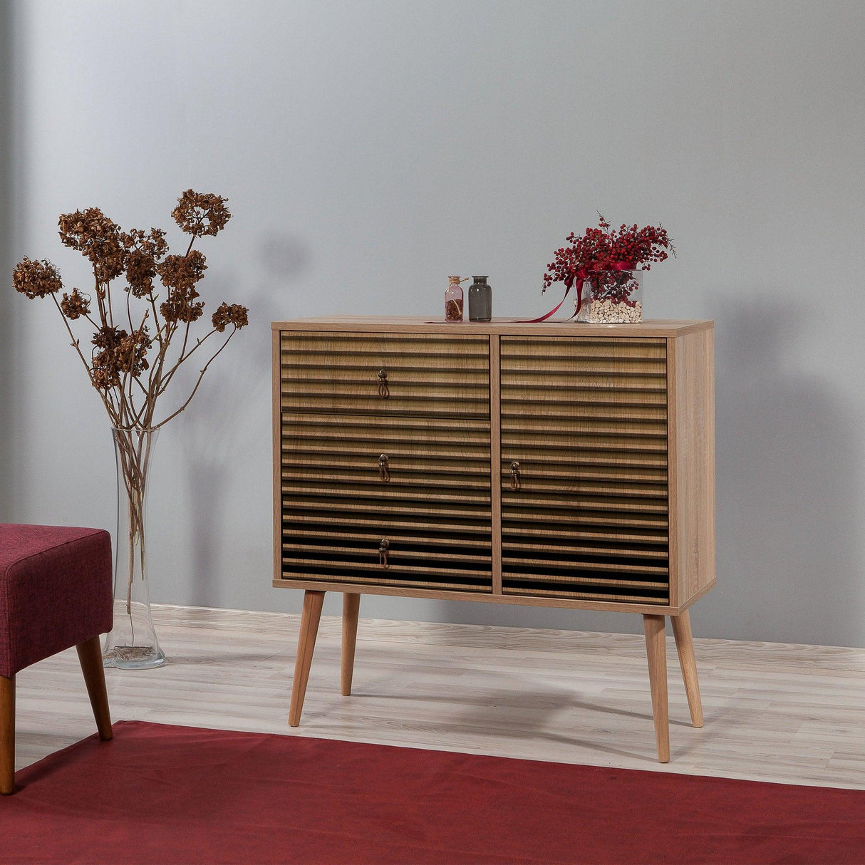 Comoda Verybox - Dresser 5, Sonoma, 90x40x90 cm