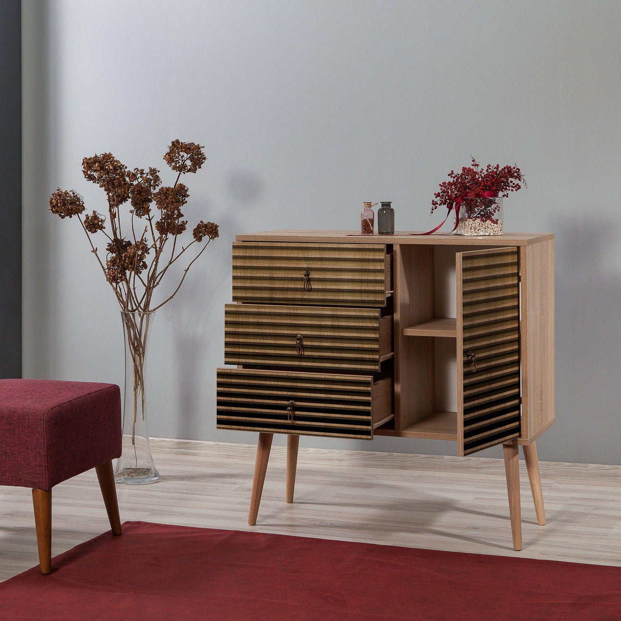 Comoda Verybox - Dresser 5, Sonoma, 90x40x90 cm