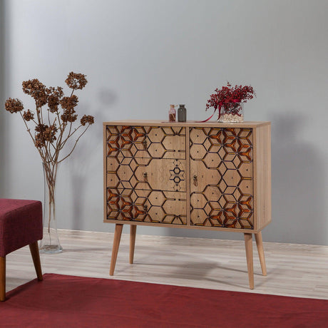 Comoda Verybox - Dresser 8, Stejar Sonoma, 90x40x90 cm