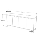 Consola Dining Elegan Handan, Gri - Stejar, 160 x 72 x 40 cm