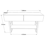 Consola Hol Lux  cu Oglinda, Stejar, 139 x 76 x 43 cm