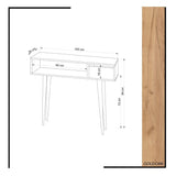 Consola Kiogi, Stejar, 100x94x30 cm