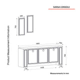 Consolă Sansa Aynalı, Lydia, 45x76x180 cm