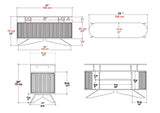 Consola Stor - Oak, White, Crem, 43x75x150 cm