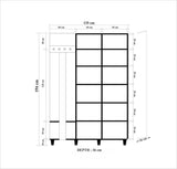 Cuier cu pantofar GARMANTO 135-200 Hall Stand 5, Stejar Sonoma, 194x36x135 cm