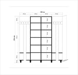 Cuier cu pantofar GARMANTO 180-200 Hall Stand 2, Stejar Sonoma, 194x36x180 cm