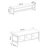 Cuier cu pantofar Shana cu taburet, Stejar, 100 x 43 x 35 cm