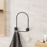 Cuier de hol metalic Metal Wall Hook Classic 4, Negru, 25x7 cm