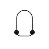 Cuier de hol metalic Metal Wall Hook Classic 4, Negru, 25x7 cm