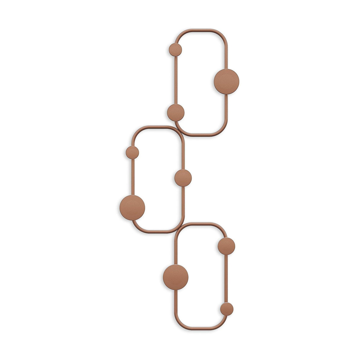 Cuier de hol metalic Metal Wall Hook Elegance 2, Cupru, 28x70x5 cm