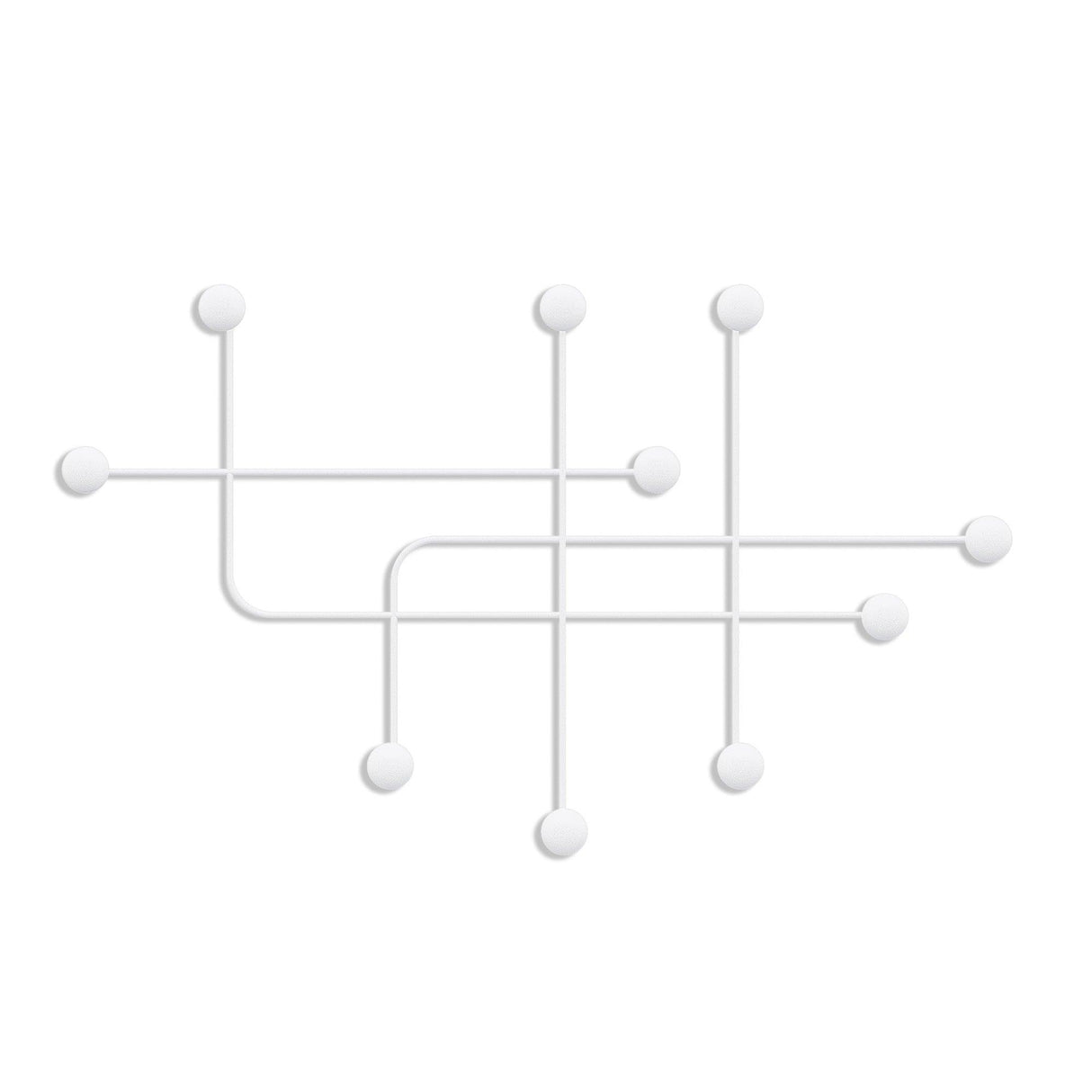 Cuier de hol metalic Metal Wall Hook Minimal 5, Alb, 107x64x10 cm