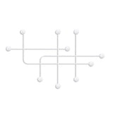 Cuier de hol metalic Metal Wall Hook Minimal 5, Alb, 107x64x10 cm