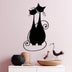 Decoratiune de perete Metal Cat 10, Negru, 30x60 cm