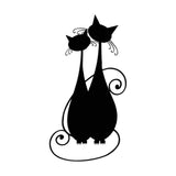 Decoratiune de perete Metal Cat 10, Negru, 30x60 cm