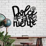 Decoratiune de perete Metal Dolce far Niente 2, Negru, 56x51 cm