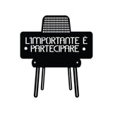 Decoratiune de perete Metal Limportante Partecipare 3, Negru, 50x56 cm