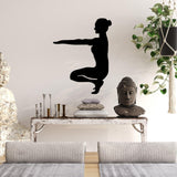 Decoratiune de perete Metal Yoga 16, Negru, 43x55 cm