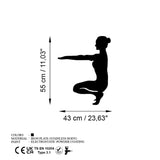 Decoratiune de perete Metal Yoga 16, Negru, 43x55 cm