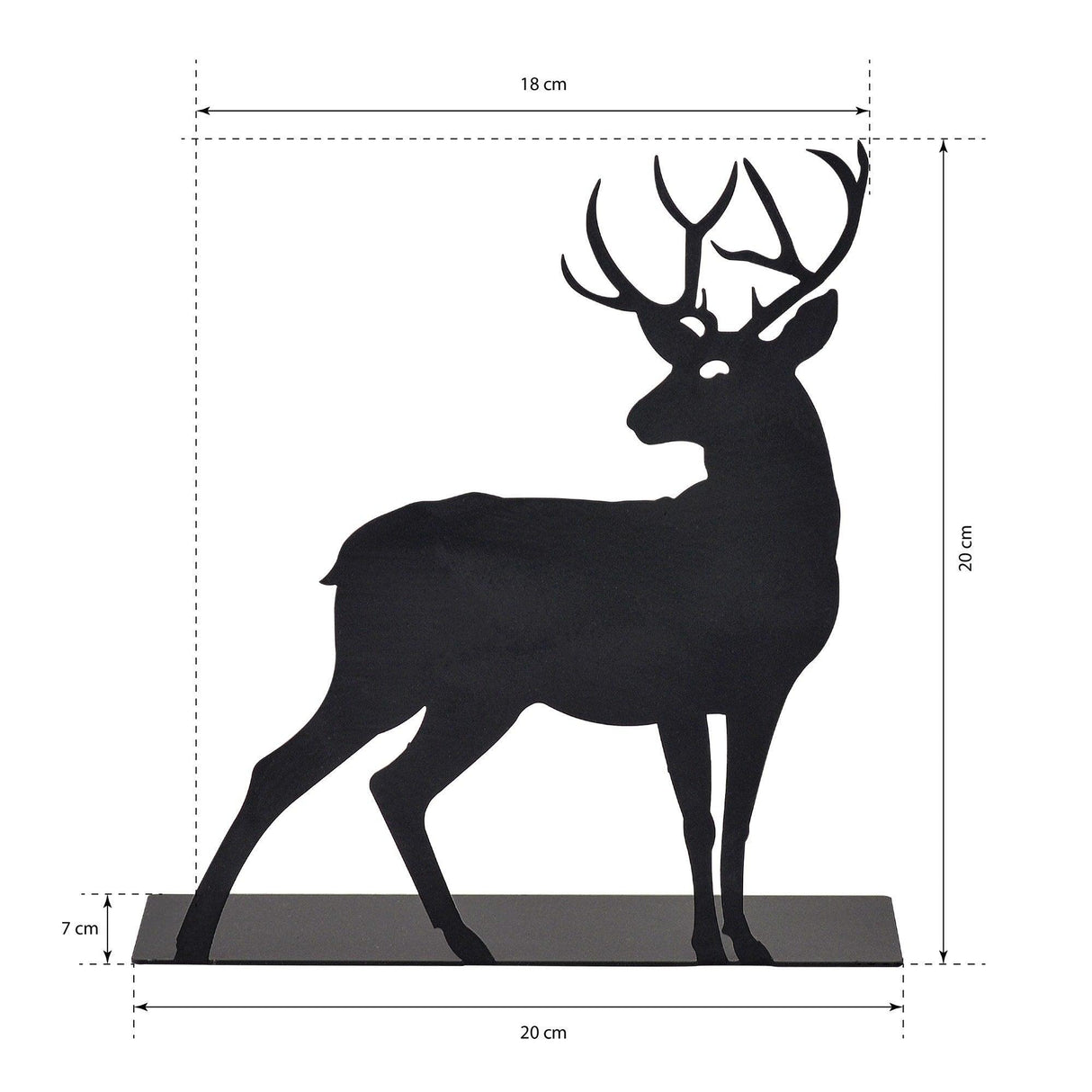 Decorative Object Deer - Black, Negru, 7x20x20 cm