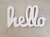 Decorative Wooden Wall Accessory Hello, Alb, 2x20x40 cm