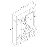 Dulap de  Pantofar Kent cu mult usi , Alb, 180 x 227 x 36 cm